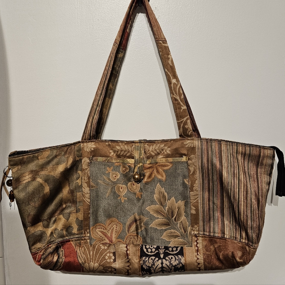 Vintage Patchwork Large Tote - Multicolor